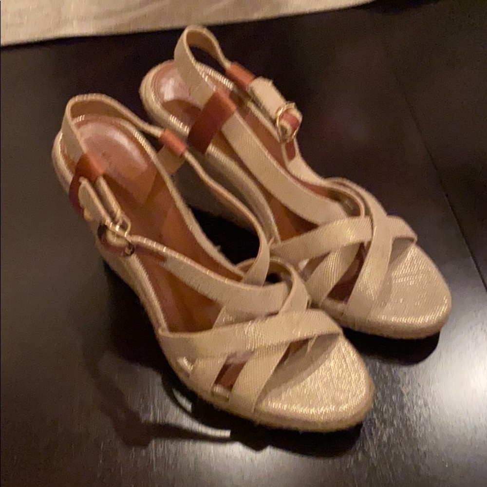 Gold espadrilles